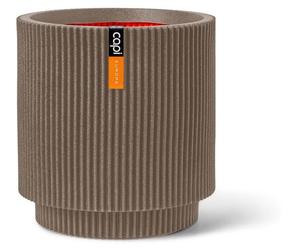 Vase, CAPI EUROPE Groove NL Cylindre, 36 x 38 cm, Taupe chaud