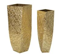 Vase carré Mauro Ferretti (x2) Doré 34x34x90-25x25x78 cm