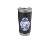 Vase Chinoiserie Gingembre Porcelaine Chinoiserie Asiatique Gobelet isotherme en acier inoxydable double paroi