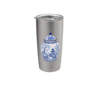 Vase Chinoiserie Gingembre Porcelaine Chinoiserie Asiatique Gobelet isotherme en acier inoxydable double paroi