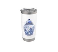 Vase Chinoiserie Gingembre Porcelaine Chinoiserie Asiatique Gobelet isotherme en acier inoxydable double paroi