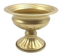 Vase compote doré, urne en fer de 20 cm, vase de fleurs de mariage pour centres de table, bol sur pied rétro en métal, finition peinture de cuisson, décoration d'intérieur et d'hôtel (A)