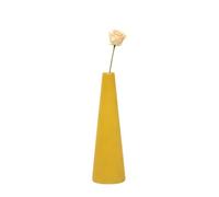 Vase conique en céramique jaune de 21,6 cm de haut, petit vase à fleurs à tige unique avec col étroit, centre de table floral décoratif pour la maison, mariage, table, chambre à coucher et bureau
