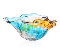 Vase Créatif Forme Coquillage Côtier, en Verre Soufflé à Main | Décoration Coquillage pour Salon, Style Bord de Mer, Résistance Accrue, Mariage, Anniversaire et Pendaison