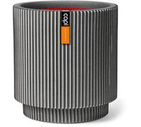 Vase cylindre - CAPI EUROPE - Groove NL - 36 x 38 cm - Anthracite