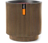 Vase cylindre - CAPI EUROPE - Groove NL - 36 x 38 cm - Noir/or