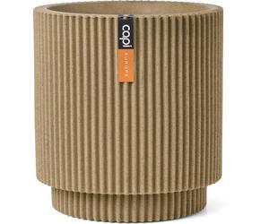 Vase cylindre - CAPI EUROPE - Groove NL - 44 x 46 cm - Beige