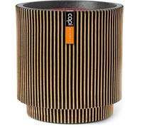 Vase cylindre - CAPI EUROPE - Groove NL - 44 x 46 cm - Noir/or