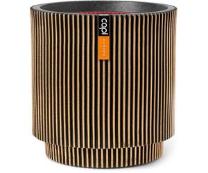 Vase cylindre d'intérieur et extérieur Groove NL Capi Europe 44 x 46 cm Noir et Or