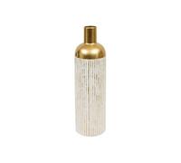 Vase Cylindrique Créateur d'intérieur Mirsa en Acier 60cm Blanc & Doré