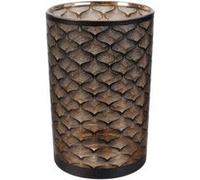 Vase Cylindrique en Verre Noir et Cuivre à Motifs - MAURY - ALTOBUY Noir