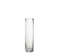 Vase Cylindrique - J-LINE - Medium - Verre Transparent - 10 cm x 40 cm - Design Contemporain
