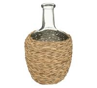 Vase Dame Jeanne en Verre et Roseau D. 19 x H. 31 cm - Atmosphera