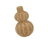 Vase de décoration pour la maison, texture tissée ajourée, aspect rotin, 5, 9 x 9, 4 pouces, accent compact pour présentoir de salon, console, décoration de navire, étagère d ' accent de cheminée, sec