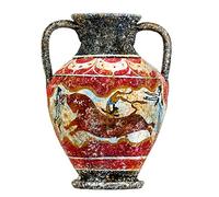 Vase De Poterie en Céramique Fait Main D'amphore Minoenne Grecque Antique avec Fresque Murale Bull-Leaping S