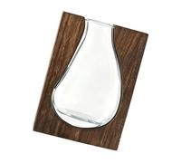Vase de présentation de Fleurs de Table avec Base en Bois, Accent en Verre Transparent pour Tables de Console, étagères, Bureaux, décoration de pièce intérieure, de Fausses Branches
