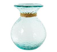 Vase de table en verre conique transparent et naturel 19 x 19 x 25 cm