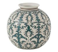 Vase Déco en Verre Victoria 24cm Vert & Blanc