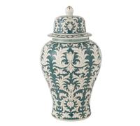 Vase Déco en Verre Victoria 51cm Vert & Blanc