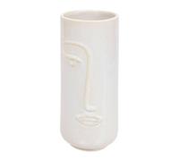 Atmosphera - Vase Visage Sculpté Soleya - Blanc - D 11 x H 25 cm - Céramique, Style Scandinave - pour Salon, Chambre, Bureau