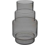 Vase décoratif avec Design géométrique - Vase pour Fleurs et ameublement pour Chambre, Cuisine et Salon, en Verre, 17 x 26 cm, Gris