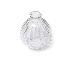 Vase décoratif - Boule rétro - Verre - 8,5 x 9,5 cm - Transparent
