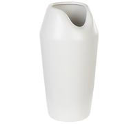 Vase Décoratif Haut de Forme Abstraite 33 cm en Grès Blanc Apamea