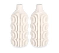 Vase décoratif Lot de 2V. Ilsa beige D12 x h25 cm