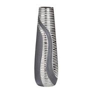 Vase décoratif moderne vase à fleurs vase de table en céramique argent anthracite hauteur 39 cm