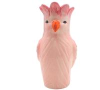 Vase décoratif taille XL, tête de vase, vase pour perroquet, vase à fleurs, vase pour animaux, vase de table, vase en céramique, vase avec perroquet, vase en céramique avec bec orange, en rose/rose, L