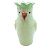 Vase décoratif Taille XL, tête de Vase, Vase pour Perroquet, Vase à Fleurs, Vase pour Animaux, Vase de Table, Vase en céramique, Vase avec Perroquet, Vase en céramique avec Bec Orange, en Vert Clair