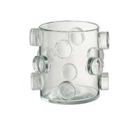 Vase design cylindrique en verre transparent 20,5 cm