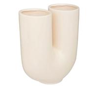 Vase Design en Céramique Rivi 25cm Blanc Chaud