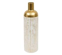 Vase Design en Métal Mirsa 60cm Blanc & Doré