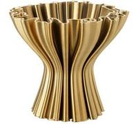 Vase Design en Porcelaine "Impression 3D" 25cm Doré Or