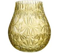 Vase Design en Verre "Diamant" 22cm Jaune Jaune G