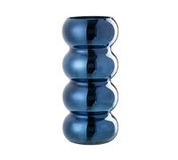 Vase design rond 13,5x13,5x30 cm en verre bleu