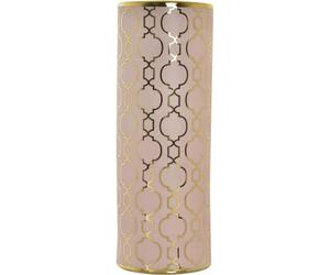 Vase DKD Home Decor 13,5 x 13,5 x 36 cm Porcelaine Rose Or Oriental Chromé
