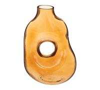 Vase Donut en Verre Solag 25cm Ambre
