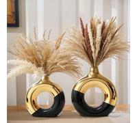 Vase Donut, Vase Rond pour Herbe de la Pampa, Vase Décoratif Moderne Nordique, Décoration de Mariage, Décoration de Chambre, Vase, Chambre à Coucher, Salon, Table Basse, Bureau, Anniversaire d'Ami, Ma