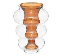 Vase Double en Verre Matali 36cm Ambre