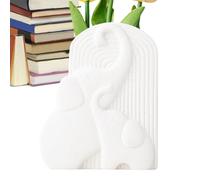 Vase éléphant en céramique - Support de fleurs décoratif blanc, décoration de table artistique contemporaine | Caractéristique émaillée lisse, avantage de la décoration d'intérieur, arrangement floral
