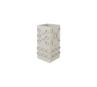 Vase en béton gris, carré, motif graphique, à poser - Zuiver, Graphic - 14x14x25 cm