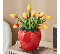Vase en Céramique à la Fraise, Joli Vase à Fleur de Fraise, Pot de Fleur en Forme de Fruit, Vase en Céramique Vintage pour Fleurs, Jardinière Décorative de Fraise, Récipient Assorti en Forme(S)