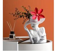 Vase en céramique blanche - idéal pour une décoration intérieure moderne - parfait pour les salons, les bureaux et autres espaces