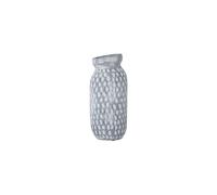 Vase en céramique bleu, à poser, émaillé intérieur, motif pointillé, aspect artisanal, pièce unique - Bloomingville, Jac - Ø14x30 cm