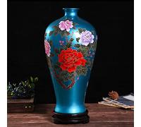 Vase En Céramique De Style Chinoiserie, Design Unique Avec Mélange De Couleurs, Surface Émaillée Lisse Et Brillante, Décoration Intérieure, Décoration De Salon, Présentoir Pour Fêtes, Style Moderne F