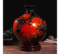 Vase En Céramique De Style Chinoiserie, Design Unique Avec Mélange De Couleurs, Surface Émaillée Lisse Et Brillante, Décoration Intérieure, Décoration De Salon, Présentoir Pour Fêtes, Style Moderne F