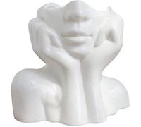 Vase en céramique pour visage, vase à fleurs blanc pour décoration, vase à tête de femme,vase à fleurs décoratif moderne minimaliste