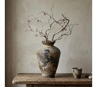 Vase en Céramique Wabi Sabi Décoratif Vintage Rustique | Poterie Texturée, Pour Herbe de la Pampa et Fleurs Séchées, Pour Salon, Table et Étagère
